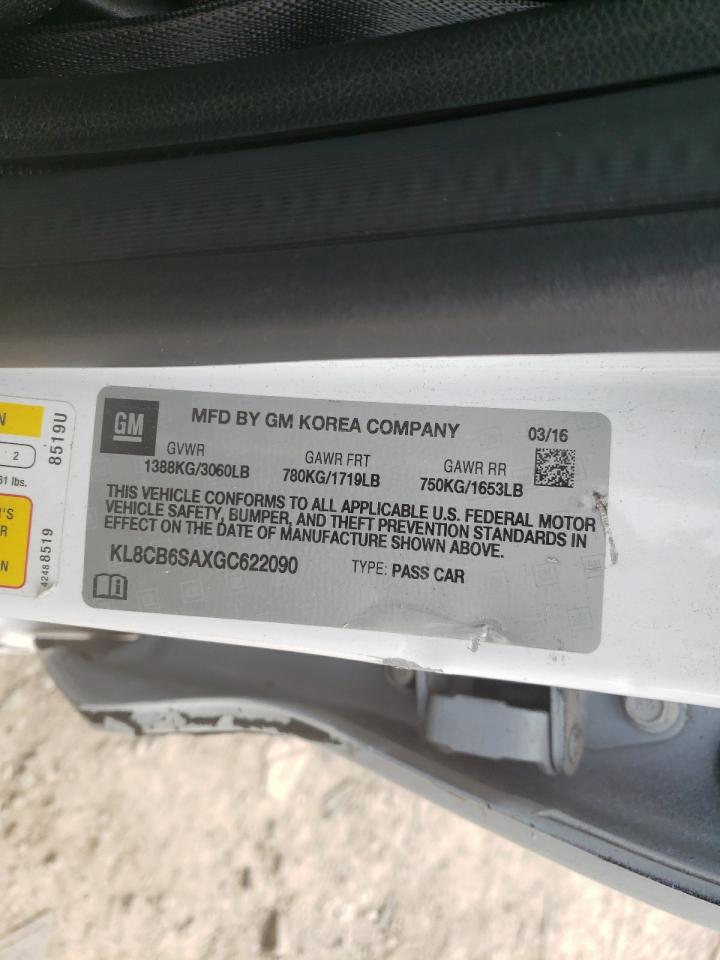 Photo 10 from auction – 2016 CHEVROLET SPARK LS with VIN KL8CB6SAXGC622090