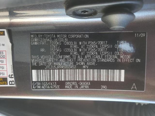 Photo 10 from auction – 2010 TOYOTA 4RUNNER SR with VIN JTEZU5JR9A5003453