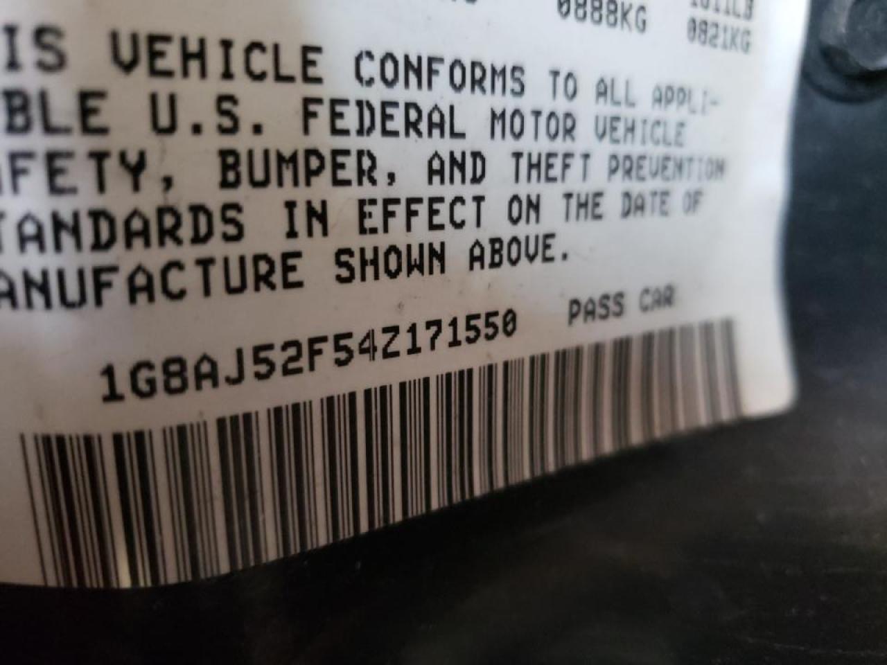 Photo 10 from auction – 2004 SATURN ION LEVEL with VIN 1G8AJ52F54Z171550
