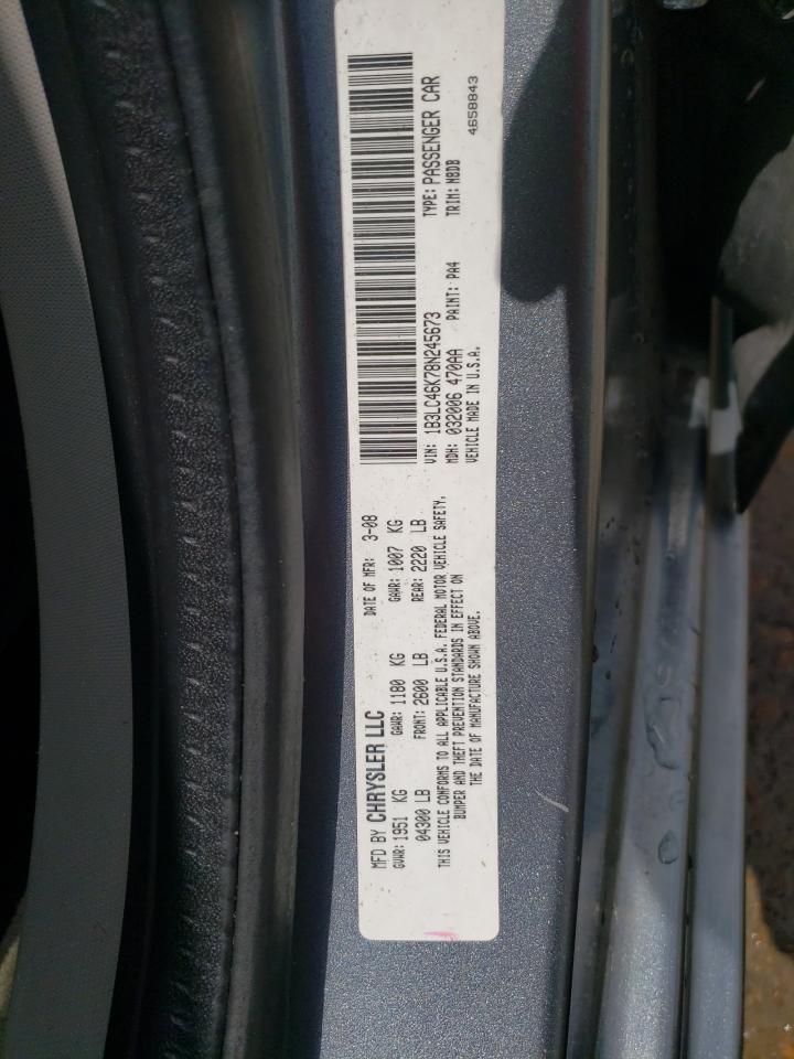 Photo 10 from auction – 2008 DODGE AVENGER SE with VIN 1B3LC46K78N245673