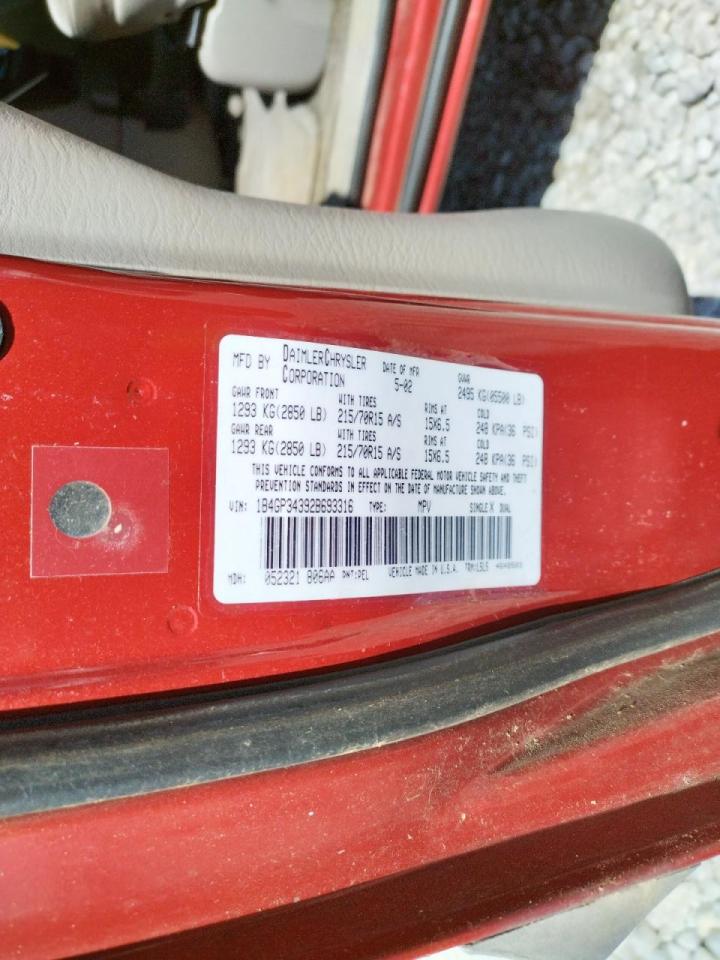 Photo 10 from auction – 2002 DODGE GRAND CARA with VIN 1B4GP34392B693316