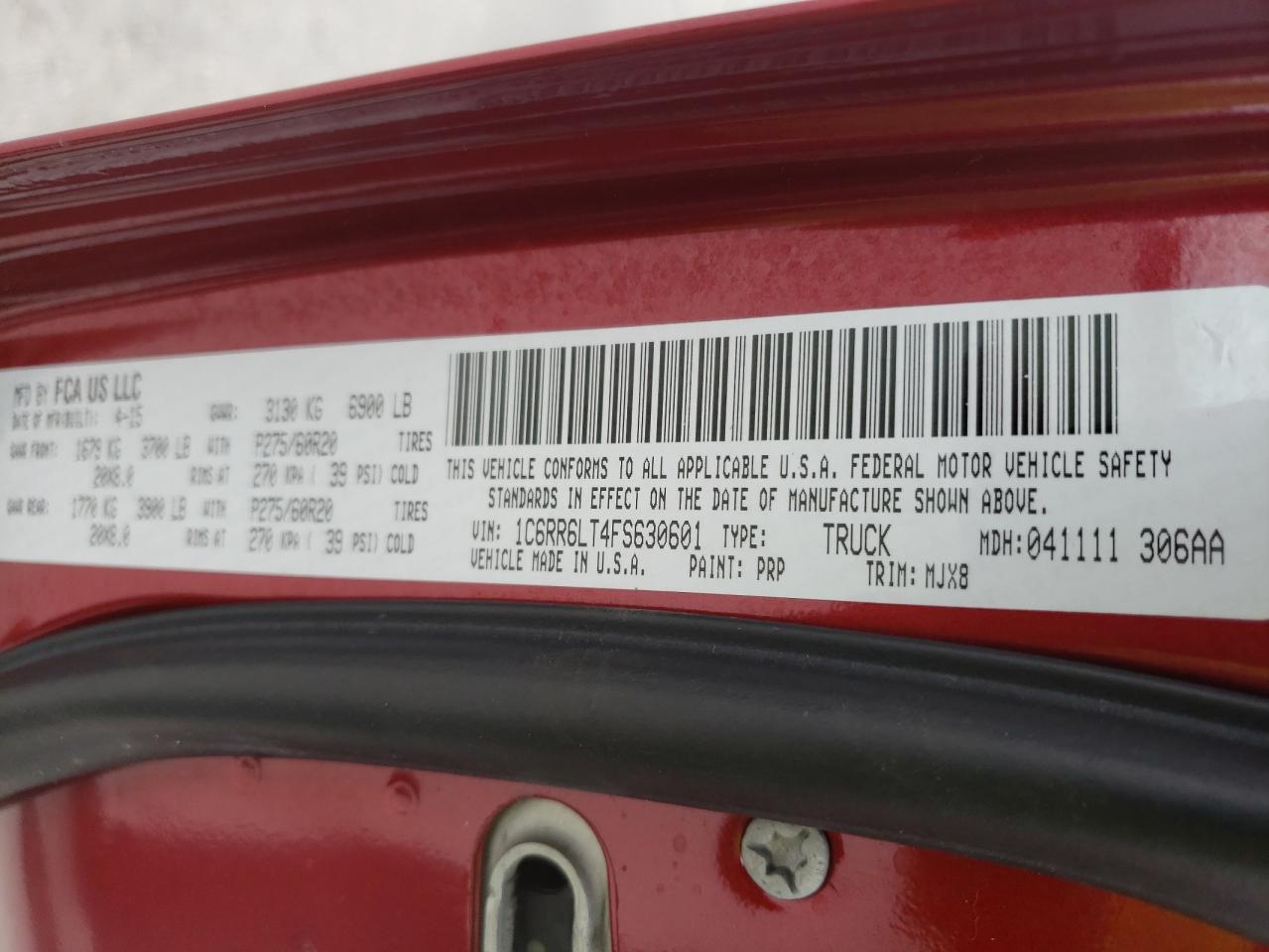 Photo 10 from auction – 2015 RAM 1500 SLT with VIN 1C6RR6LT4FS630601