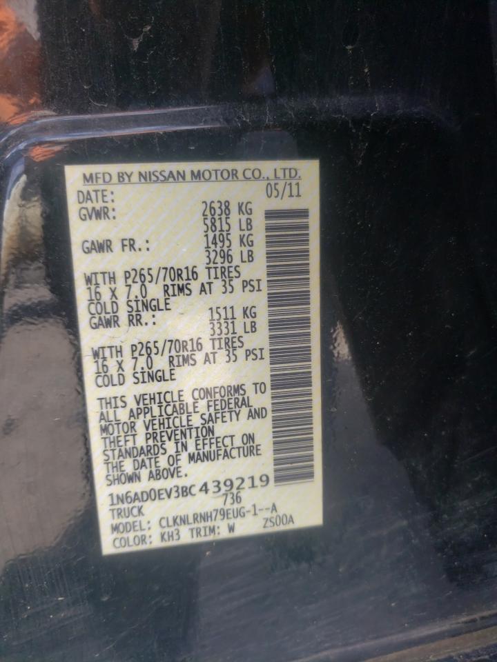 Photo 10 from auction – 2011 NISSAN FRONTIER S with VIN 1N6AD0EV3BC439219