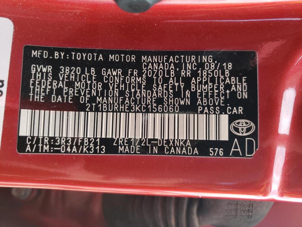 Photo 10 from auction – 2019 TOYOTA COROLLA L with VIN 2T1BURHE3KC156060