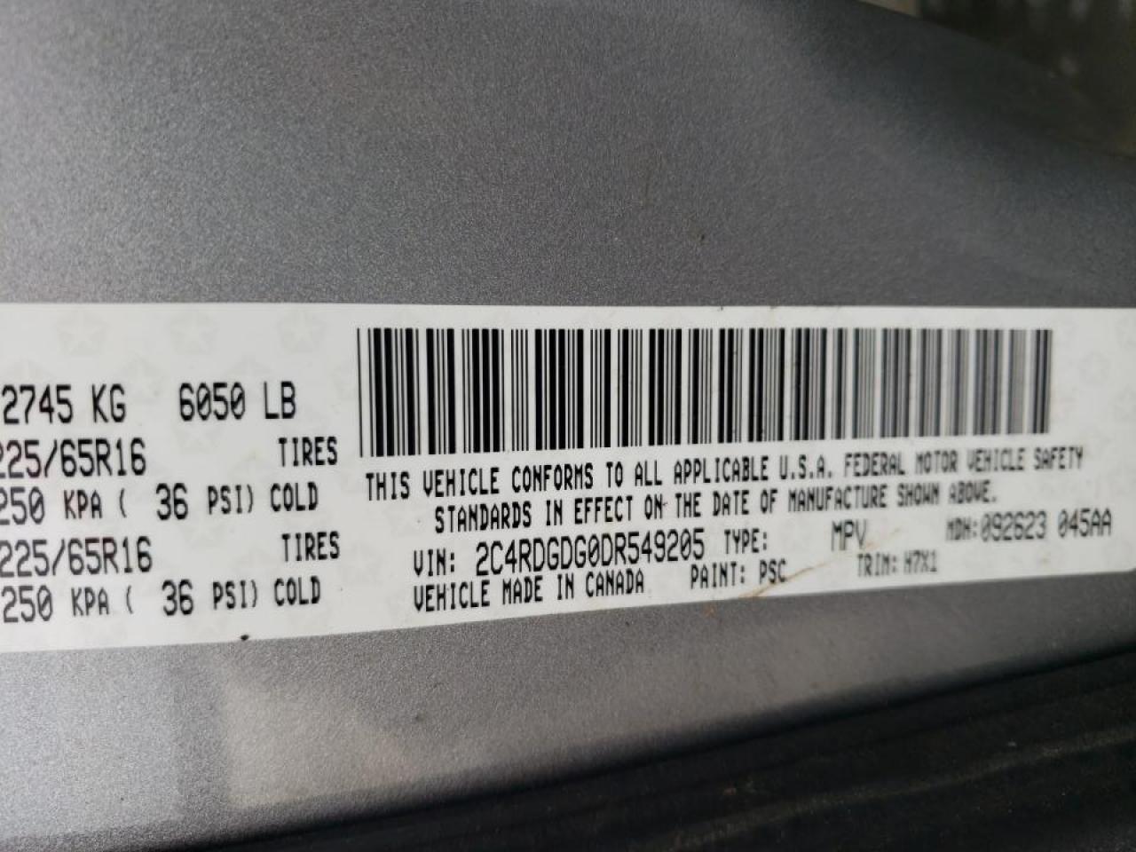 Photo 10 from auction – 2013 DODGE GRAND CARA with VIN 2C4RDGDG0DR549205