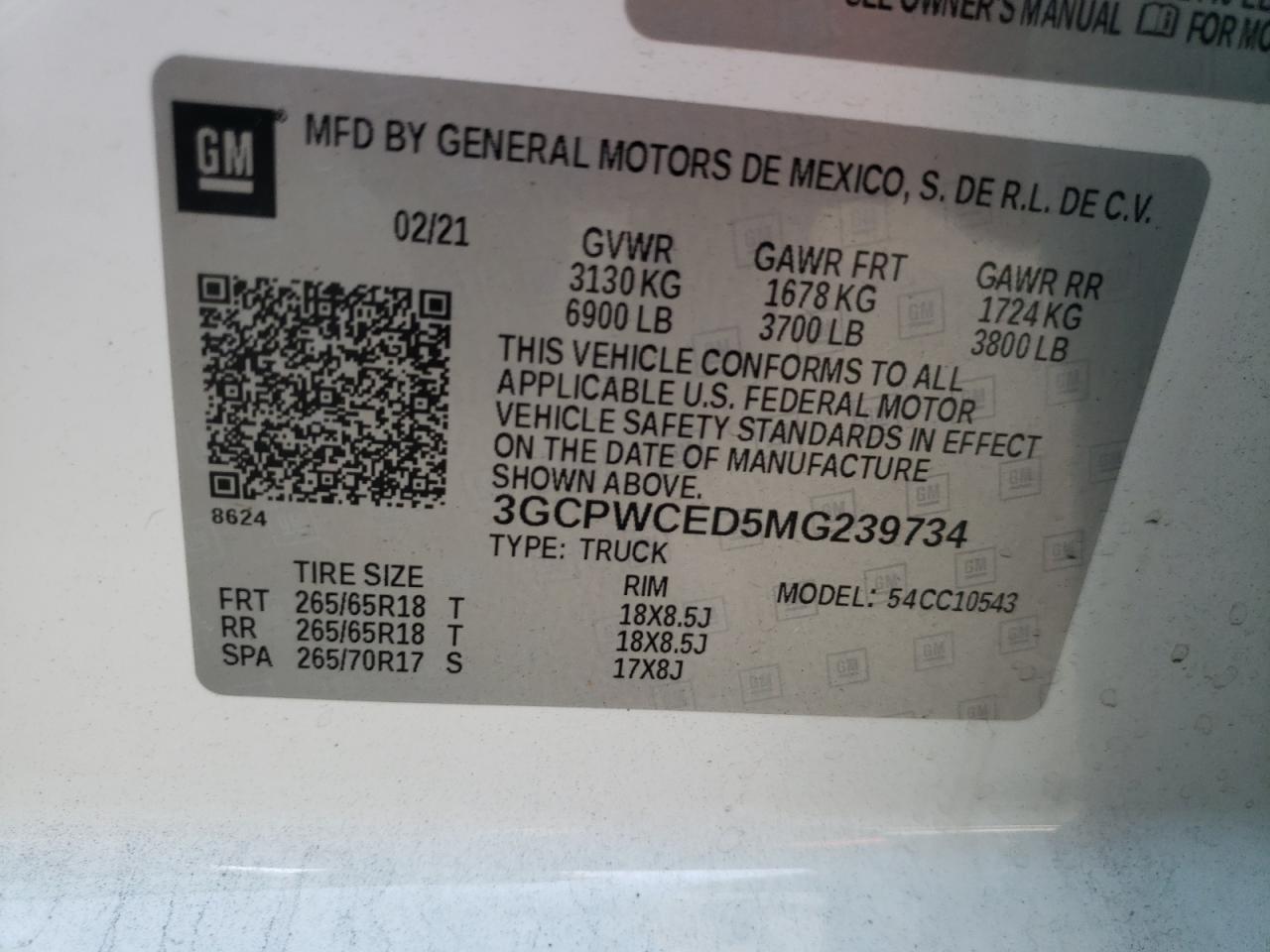 Photo 20 from auction – 2021 CHEVROLET SILVERADO with VIN 3GCPWCED5MG239734