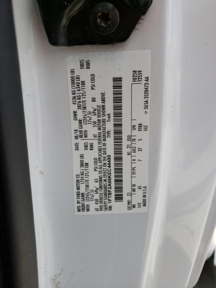 Photo 10 from auction – 2019 FORD F250 SUPER with VIN 1FTBF2A66KEC44490