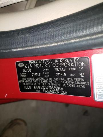 Photo 10 from auction – 2009 KIA SPECTRA EX with VIN KNAFE221295589949