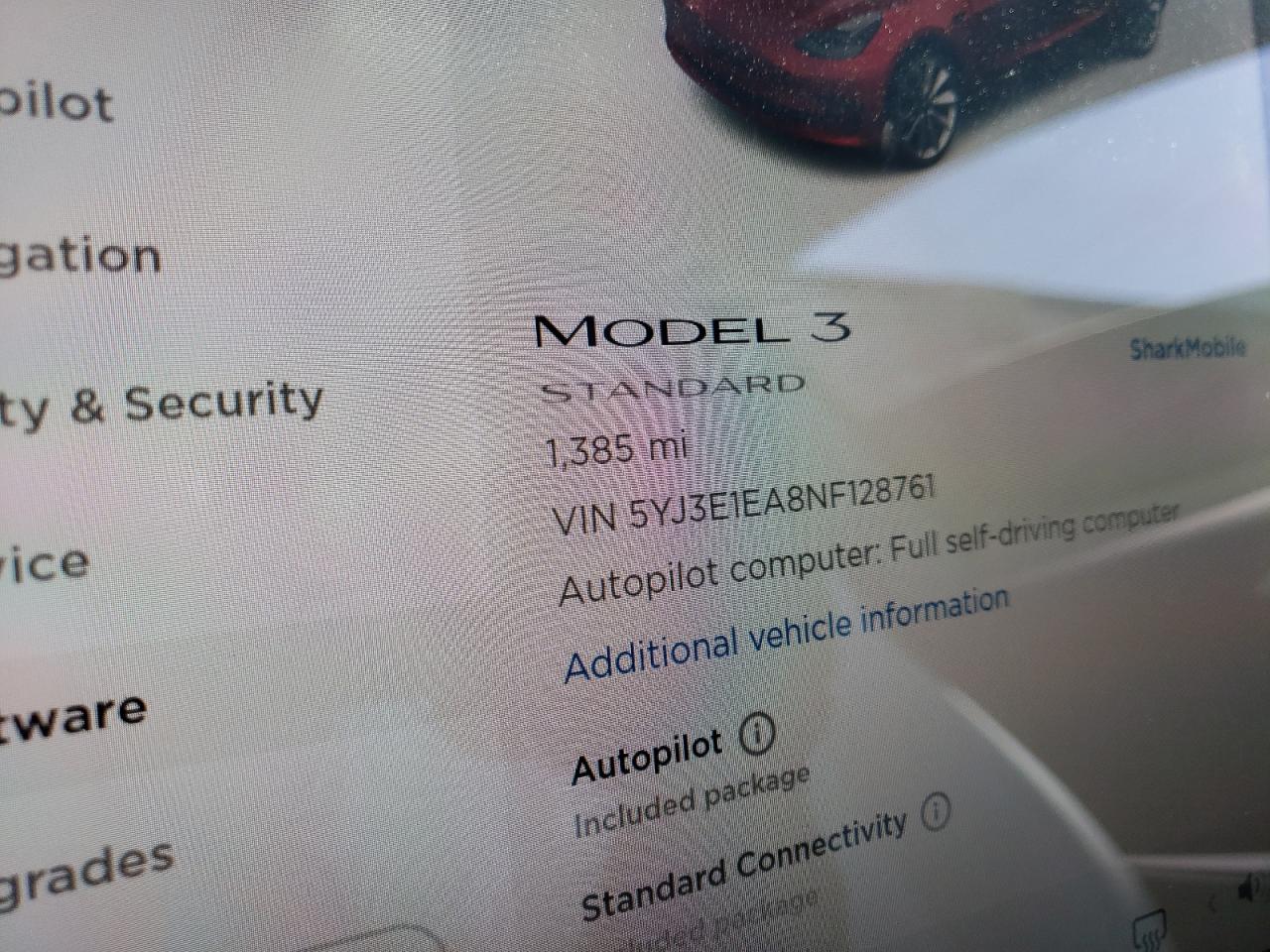 Photo 8 from auction – 2022 TESLA MODEL 3 with VIN 5YJ3E1EA8NF128761