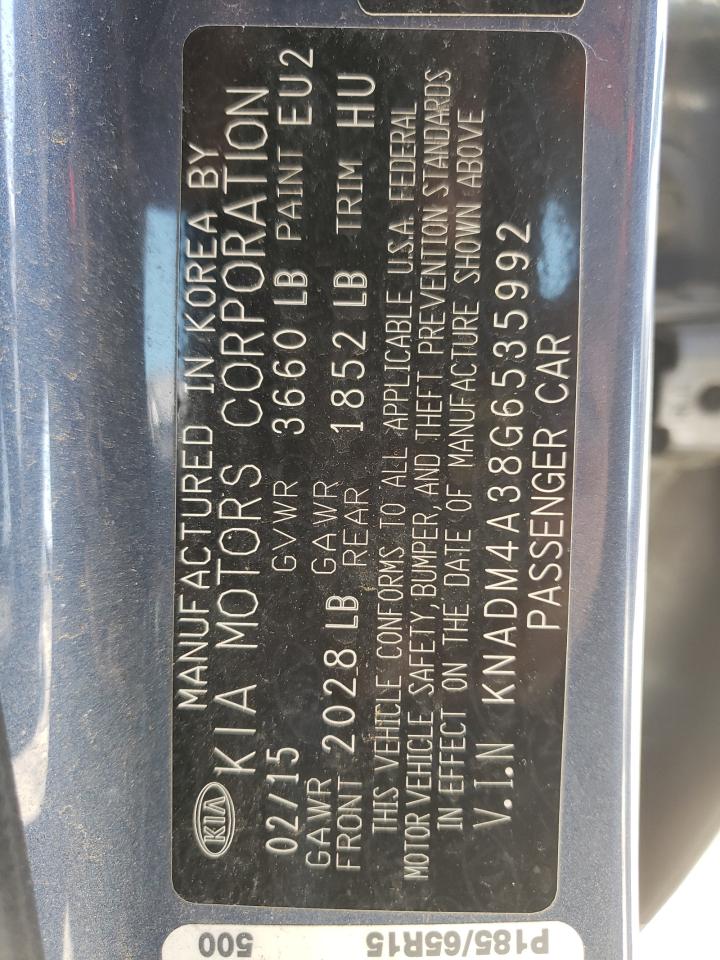 Photo 10 from auction – 2016 KIA RIO LX with VIN KNADM4A38G6535992