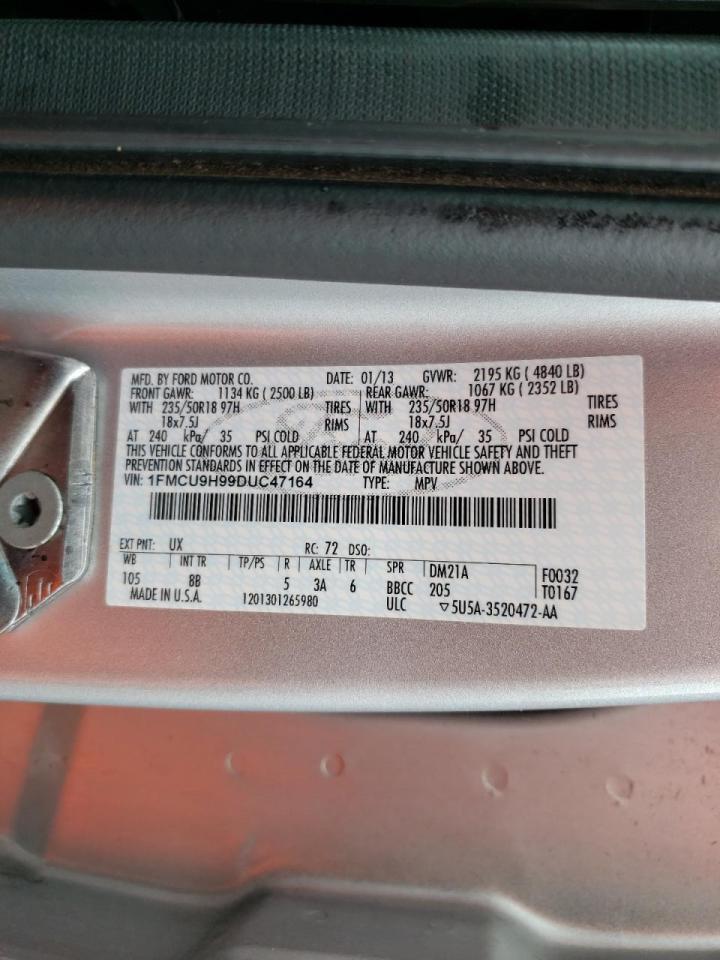 Photo 10 from auction – 2013 FORD ESCAPE SEL with VIN 1FMCU9H99DUC47164