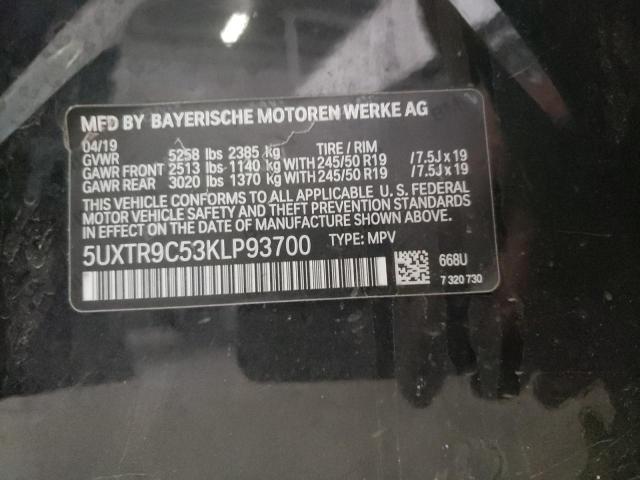Photo 10 from auction – 2019 BMW X3 XDRIVE3 with VIN 5UXTR9C53KLP93700