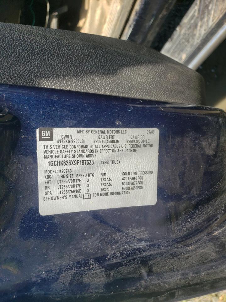 Photo 10 from auction – 2009 CHEVROLET SILVERADO with VIN 1GCHK636X9F187533