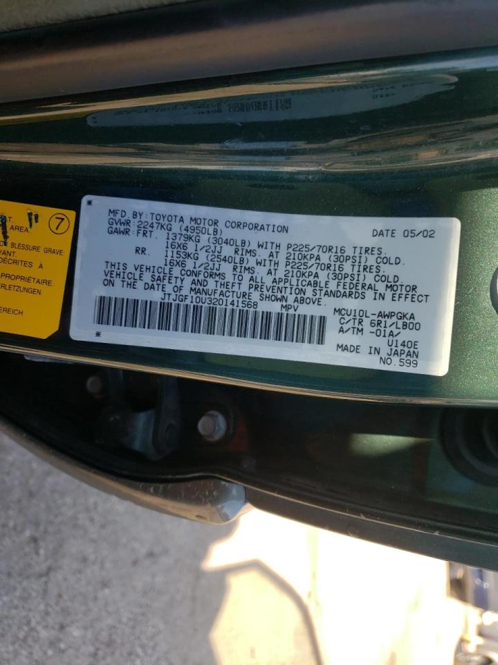 Photo 10 from auction – 2002 LEXUS RX 300 with VIN JTJGF10U320141568