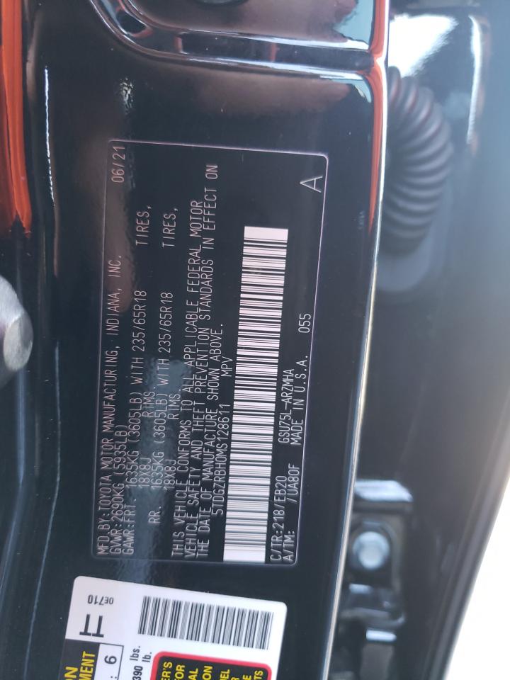 Photo 10 from auction – 2021 TOYOTA HIGHLANDER with VIN 5TDGZRBH0MS128611