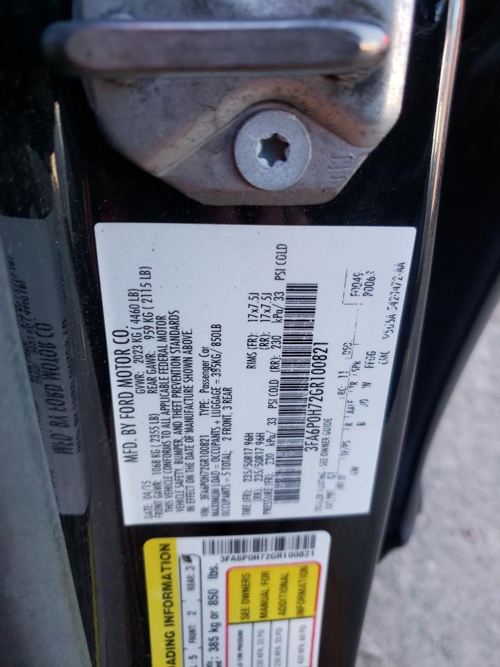Photo 10 from auction – 2016 FORD FUSION SE with VIN 3FA6P0H72GR100821