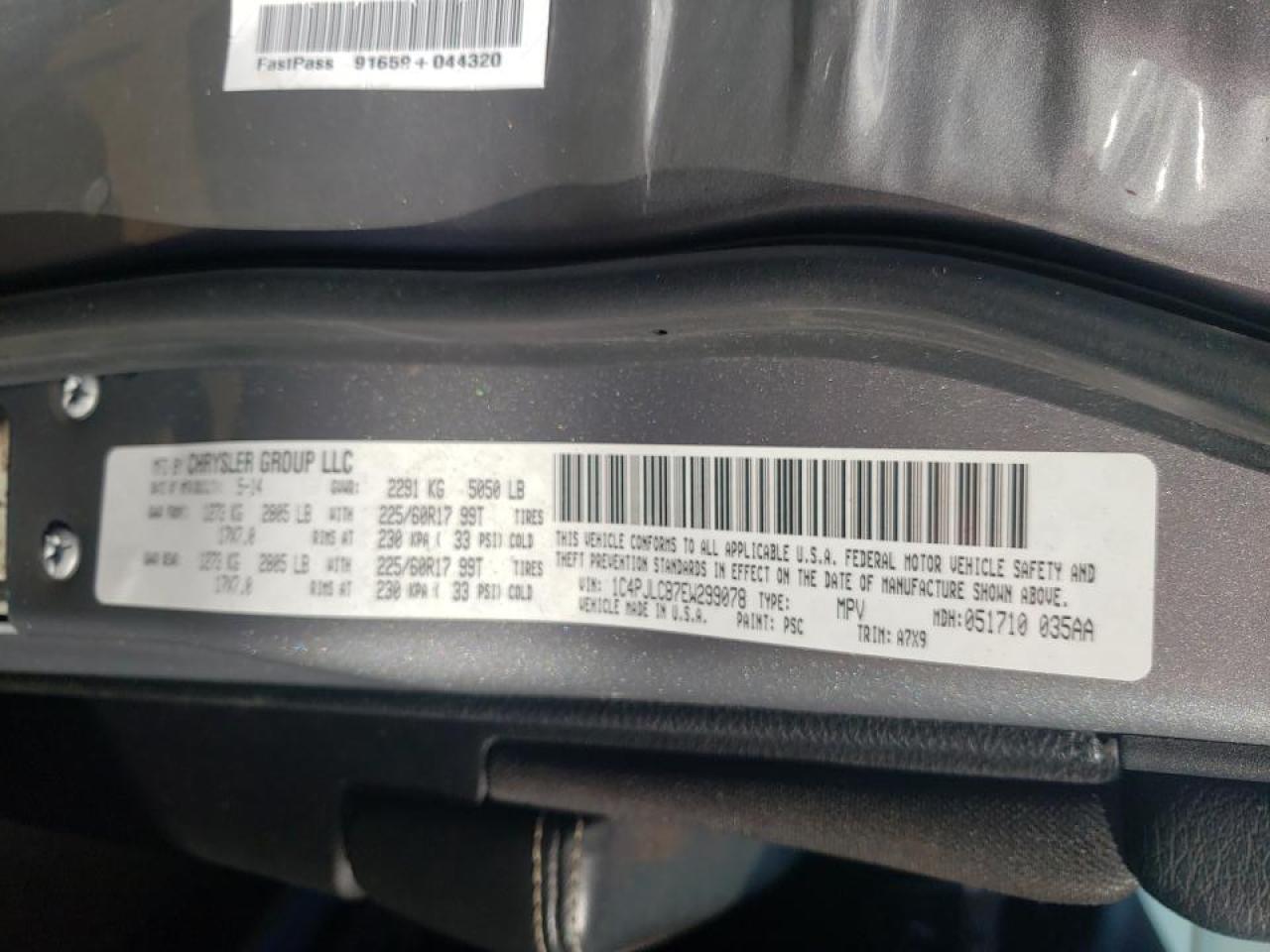 Photo 10 from auction – 2014 JEEP CHEROKEE L with VIN 1C4PJLCB7EW299078