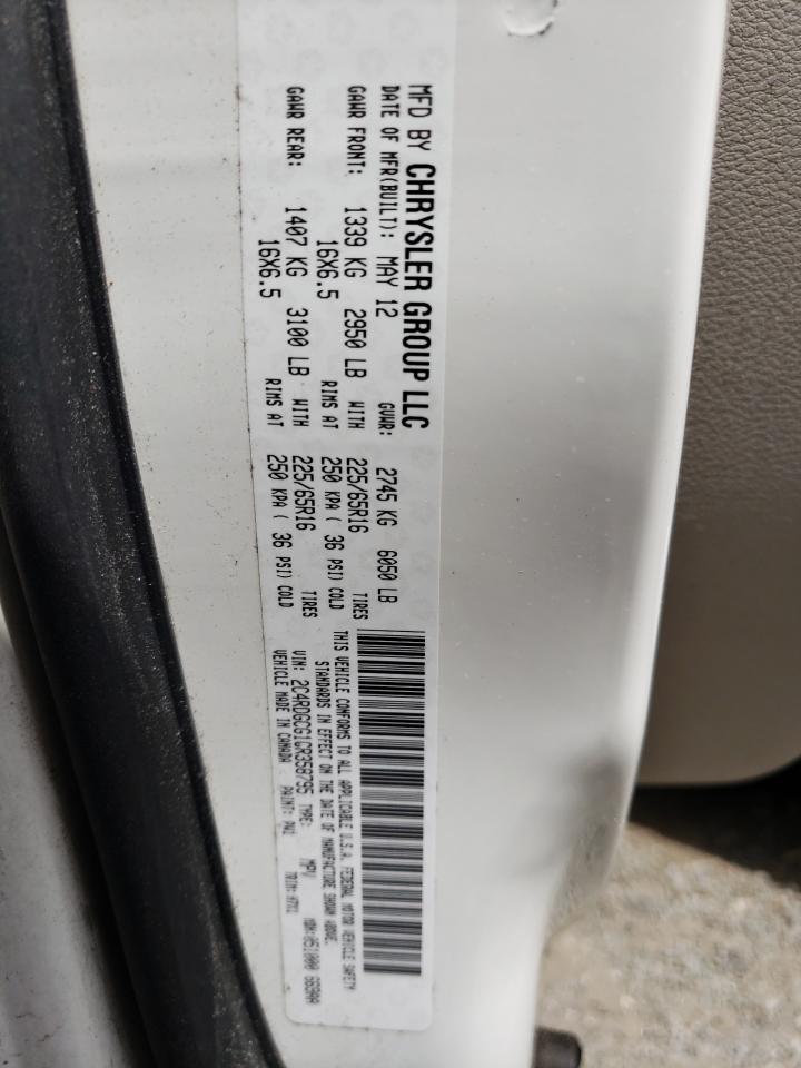 Photo 10 from auction – 2012 DODGE GRAND CARA with VIN 2C4RDGCG1CR358795