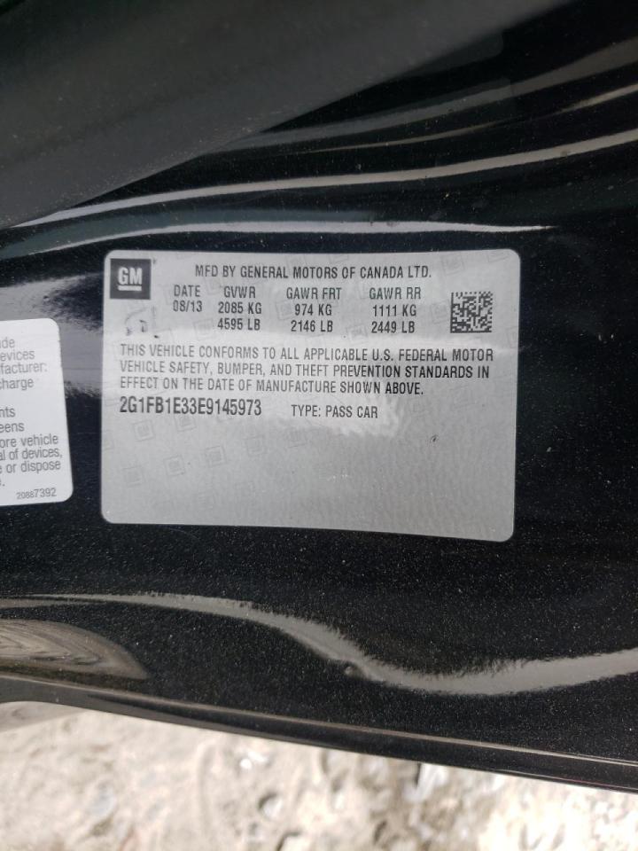 Photo 10 from auction – 2014 CHEVROLET CAMARO LT with VIN 2G1FB1E33E9145973