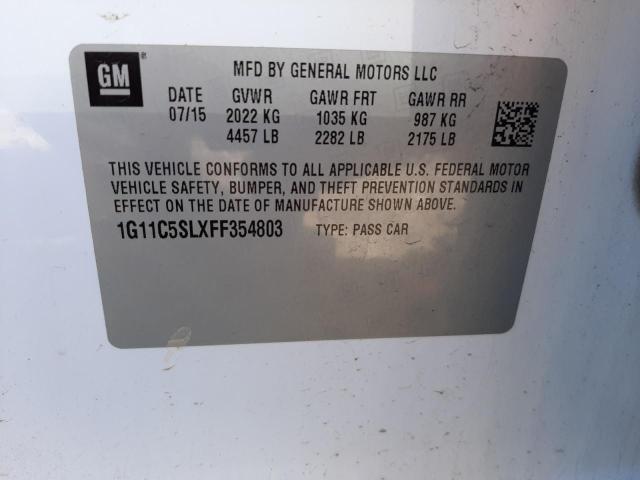 Photo 10 from auction – 2015 CHEVROLET MALIBU 1LT with VIN 1G11C5SLXFF354803