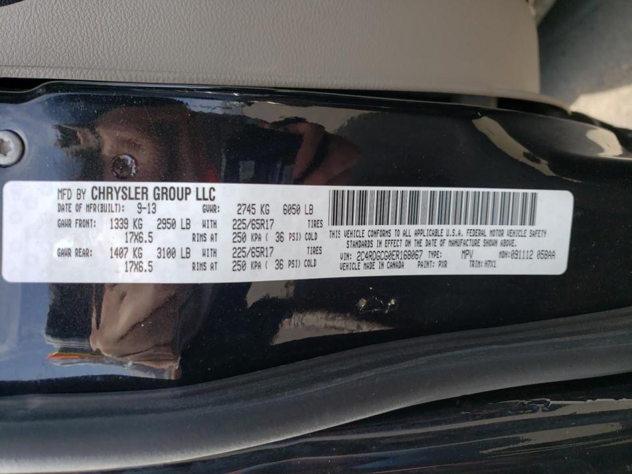 Photo 10 from auction – 2014 DODGE GRAND CARA with VIN 2C4RDGCG0ER168067