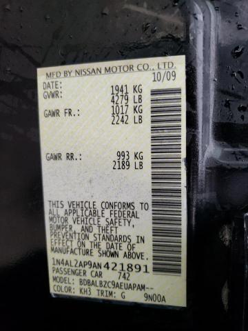 Photo 10 from auction – 2010 NISSAN ALTIMA BAS with VIN 1N4AL2AP9AN421891