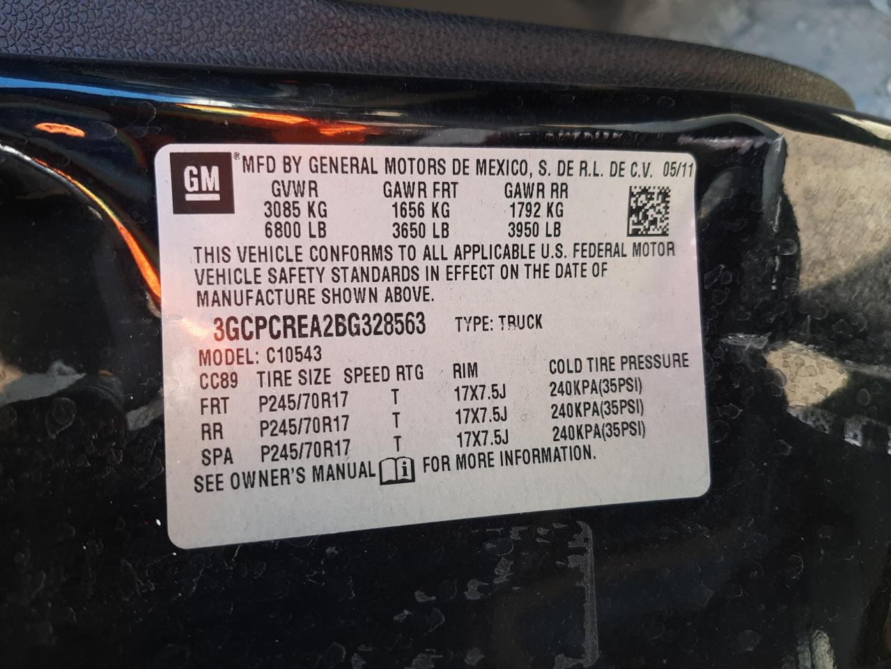 Photo 10 from auction – 2011 CHEVROLET SILVERADO with VIN 3GCPCREA2BG328563