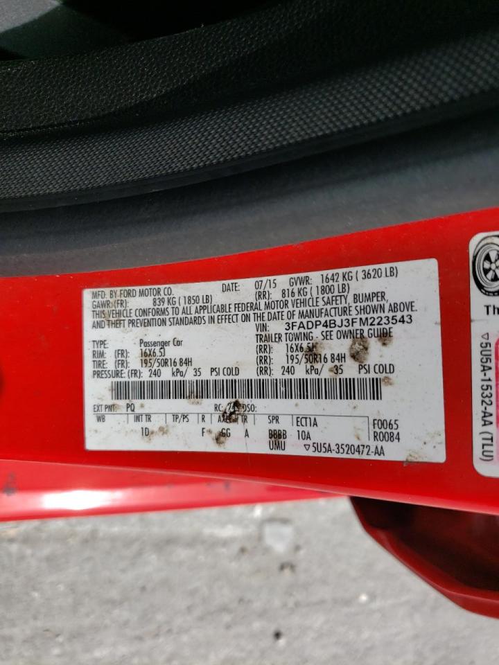 Photo 10 from auction – 2015 FORD FIESTA SE with VIN 3FADP4BJ3FM223543
