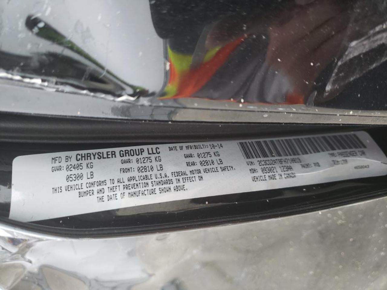 Photo 10 from auction – 2015 DODGE CHALLENGER with VIN 2C3CDZAT8FH710819