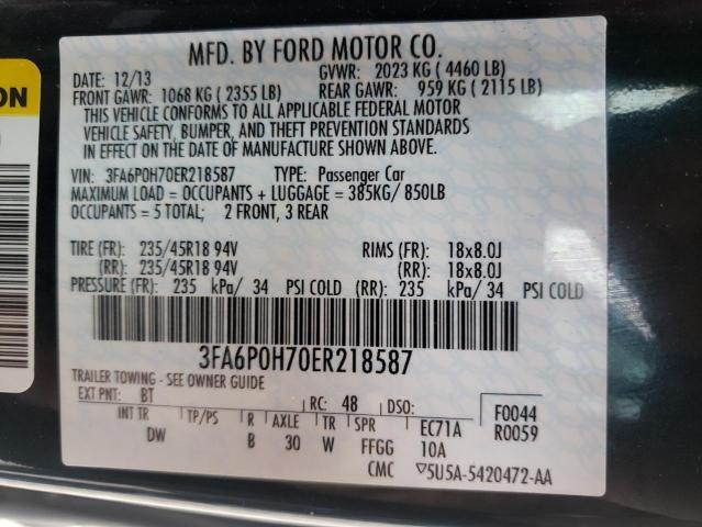 Photo 10 from auction – 2014 FORD FUSION SE with VIN 3FA6P0H70ER218587