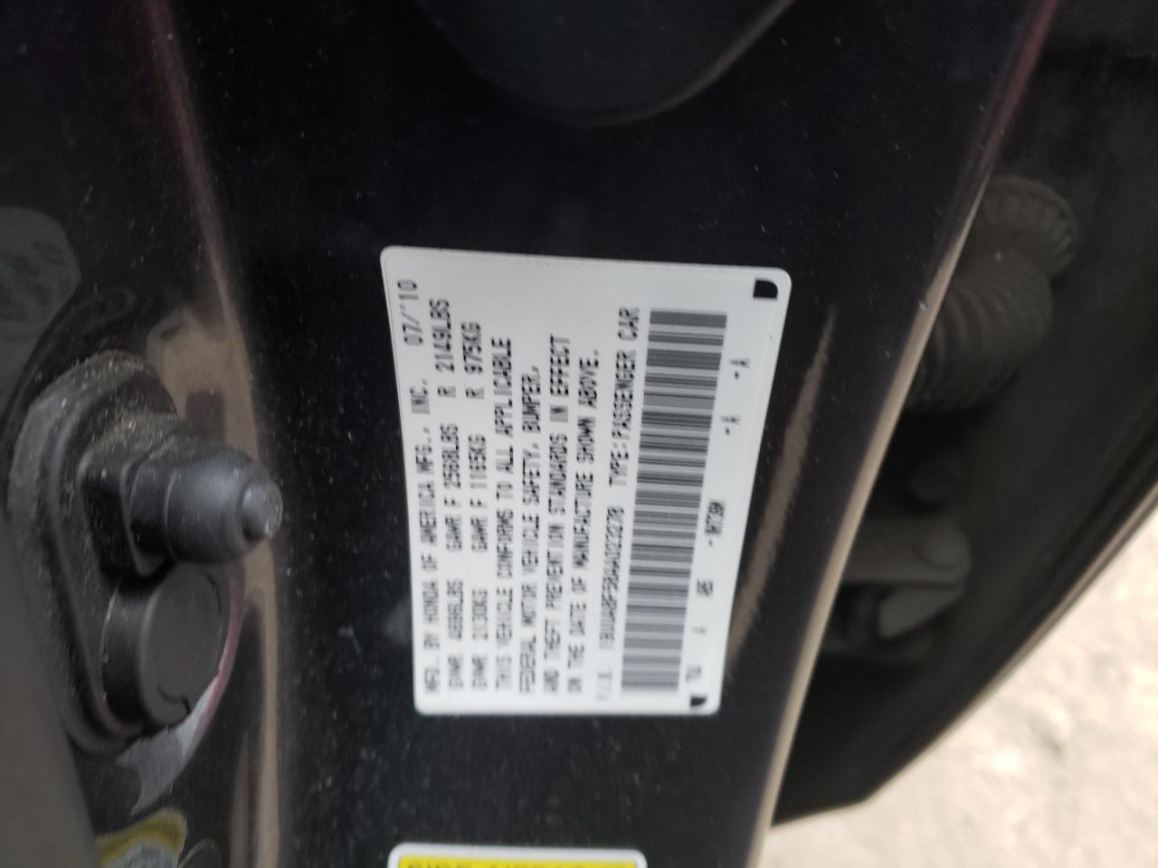 Photo 10 from auction – 2010 ACURA TL with VIN 19UUA8F58AA023278