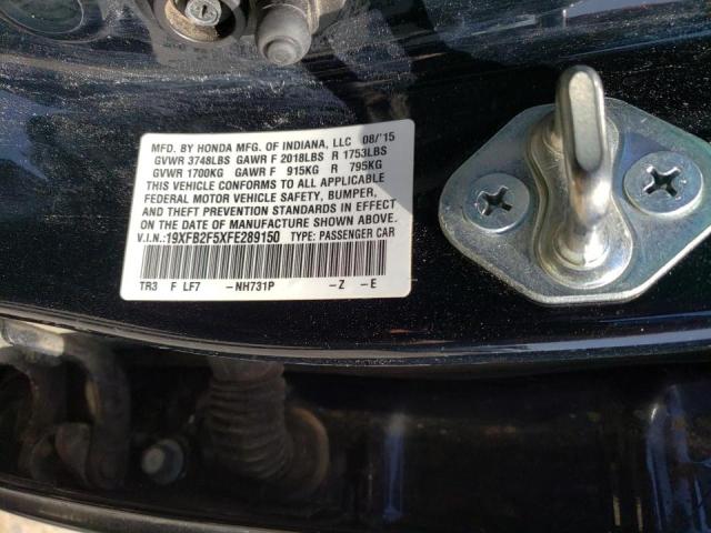 Photo 10 from auction – 2015 HONDA CIVIC LX with VIN 19XFB2F5XFE289150