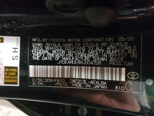 Photo 10 from auction – 2021 TOYOTA COROLLA LE with VIN JTDEAMDE8MJ004328
