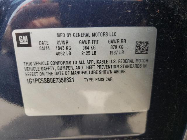 Photo 10 from auction – 2014 CHEVROLET CRUZE LT with VIN 1G1PC5SB0E7350821