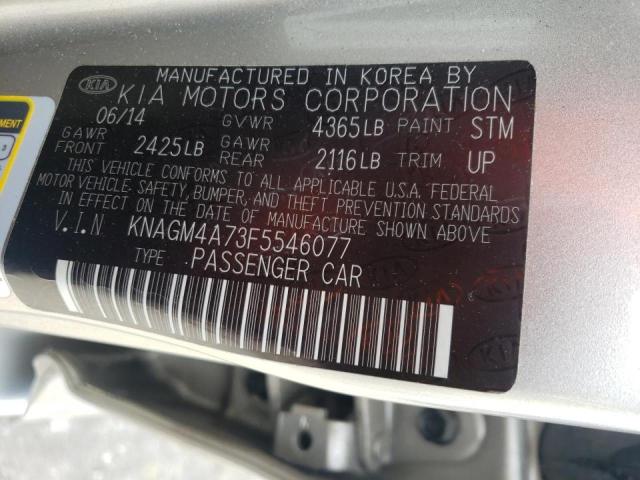 Photo 10 from auction – 2015 KIA OPTIMA LX with VIN KNAGM4A73F5546077