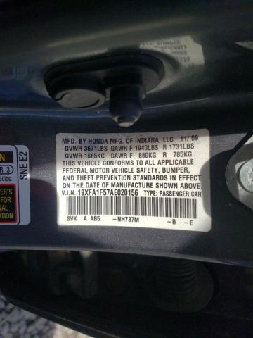 Photo 10 from auction – 2010 HONDA CIVIC LX with VIN 19XFA1F57AE020156