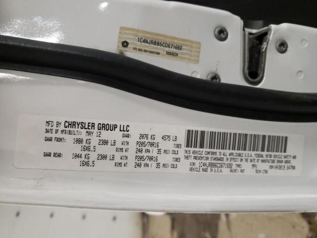 Photo 10 from auction – 2012 JEEP PATRIOT SP with VIN 1C4NJRBB6CD671692