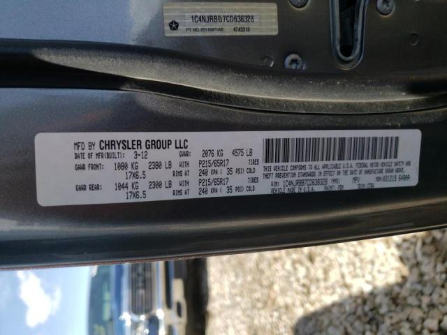 Photo 10 from auction – 2012 JEEP PATRIOT SP with VIN 1C4NJRBB7CD638328