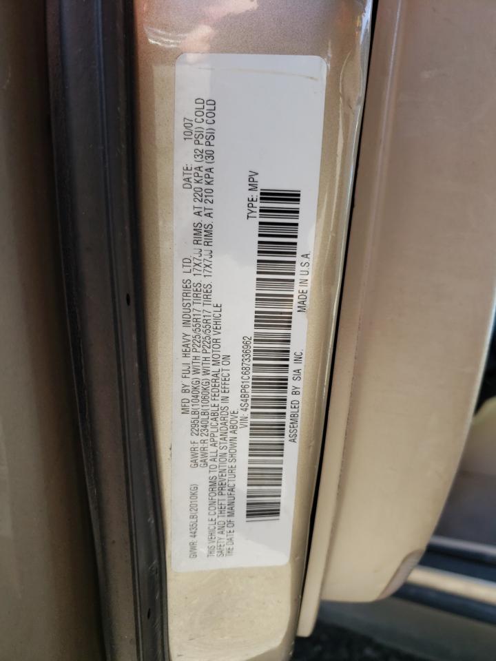 Photo 10 from auction – 2008 SUBARU OUTBACK 2. with VIN 4S4BP61C687336962