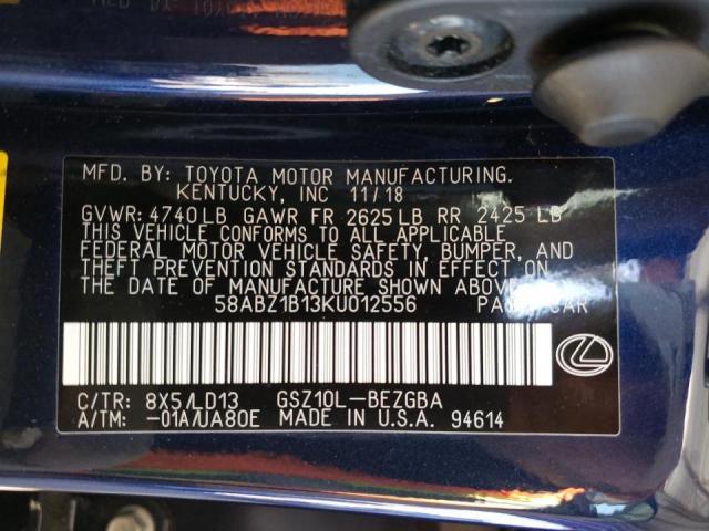 Photo 10 from auction – 2019 LEXUS ES 350 with VIN 58ABZ1B13KU012556