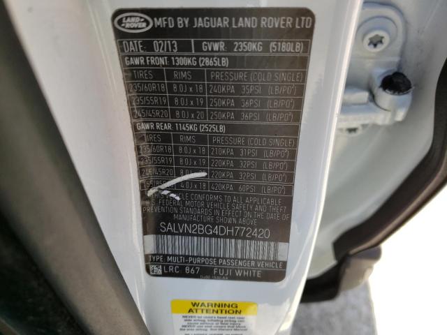 Photo 10 from auction – 2013 LAND ROVER RANGE ROVE with VIN SALVN2BG4DH772420