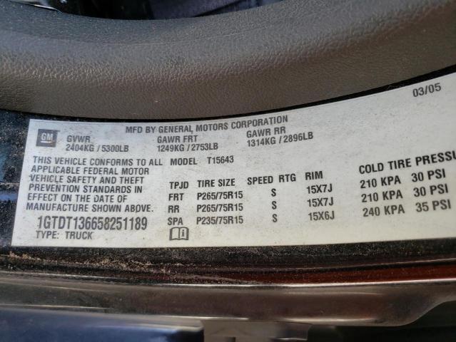 Photo 10 from auction – 2005 GMC CANYON with VIN 1GTDT136658251189