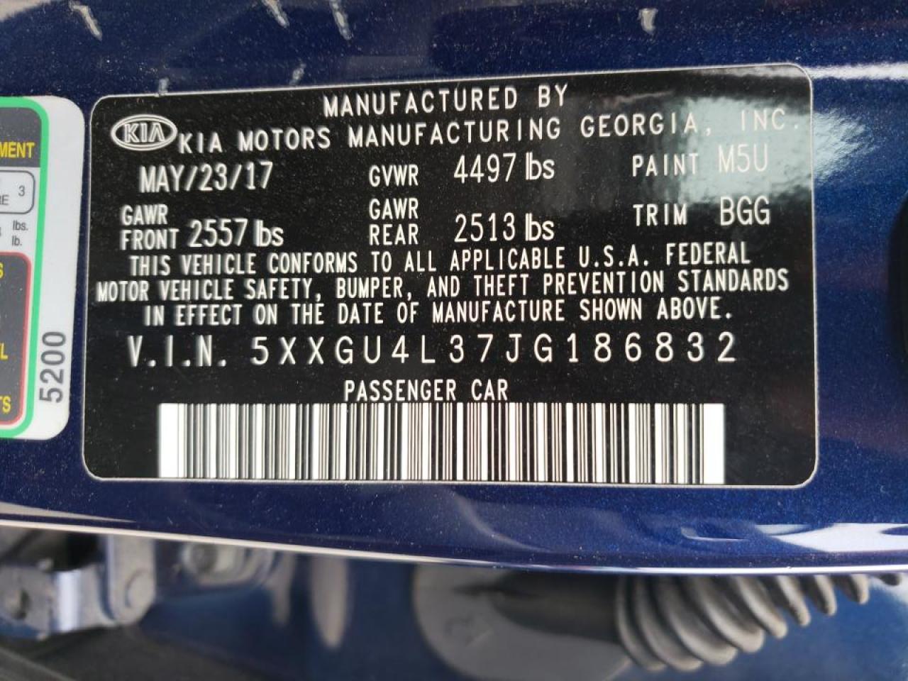 Photo 10 from auction – 2018 KIA OPTIMA EX with VIN 5XXGU4L37JG186832
