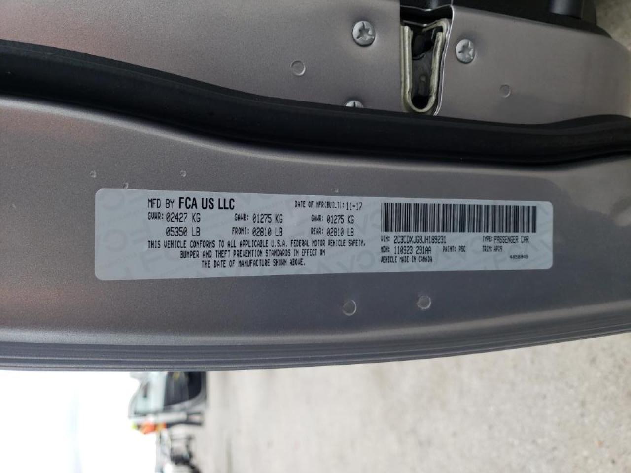 Photo 10 from auction – 2018 DODGE CHARGER GT with VIN 2C3CDXJG8JH189231