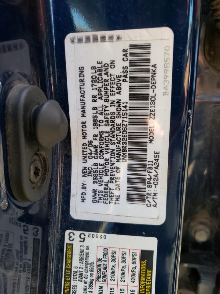 Photo 10 from auction – 2006 TOYOTA COROLLA CE with VIN 1NXBR32E06Z715141