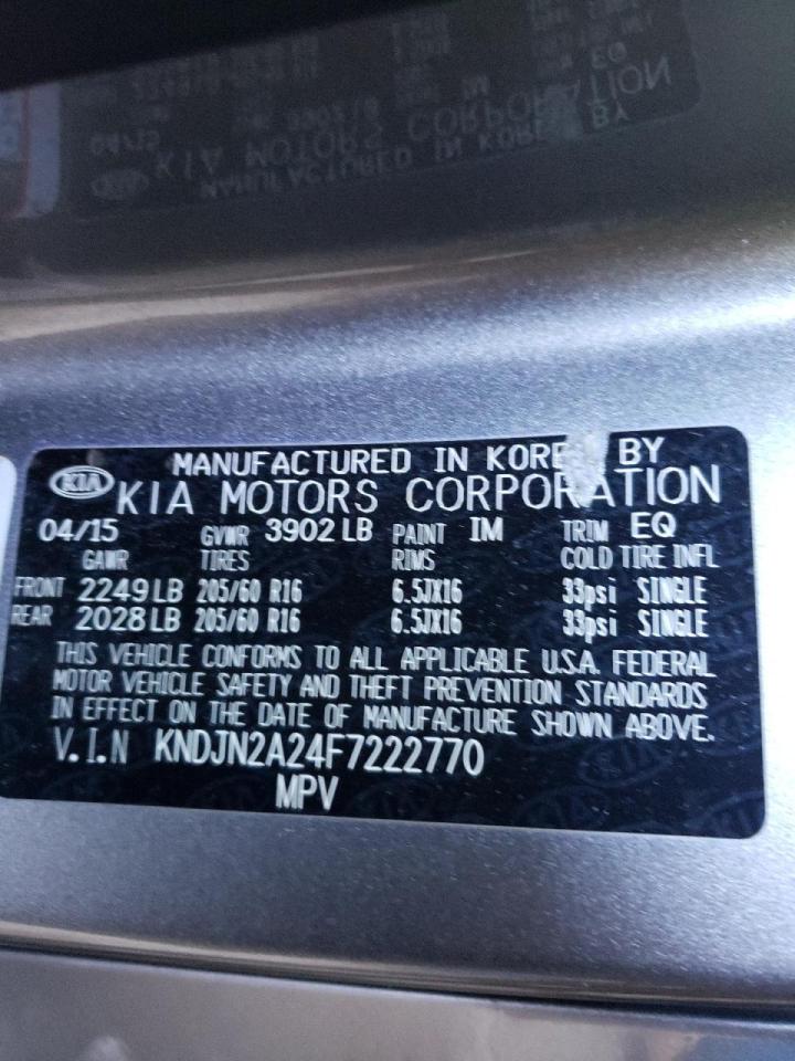 Photo 10 from auction – 2015 KIA SOUL with VIN KNDJN2A24F7222770