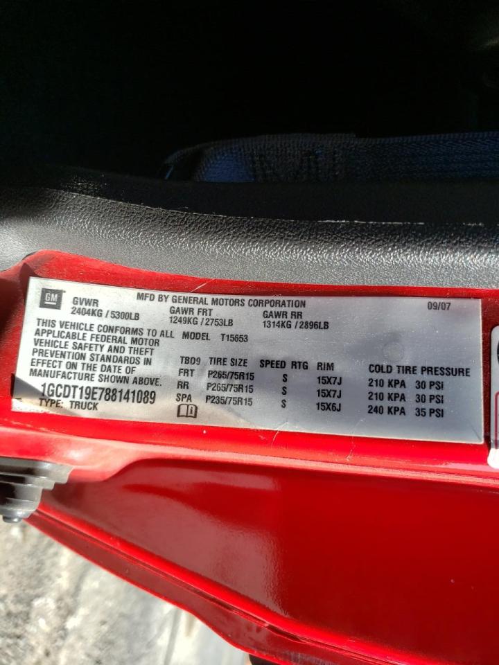Photo 10 from auction – 2008 CHEVROLET COLORADO with VIN 1GCDT19E788141089