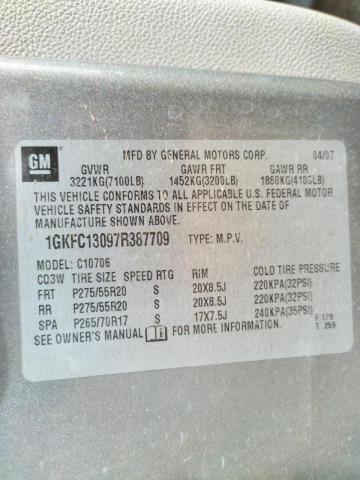 Zdjęcie 10 z aukcji – 2007 GMC YUKON z VIN 1GKFC13097R387709
