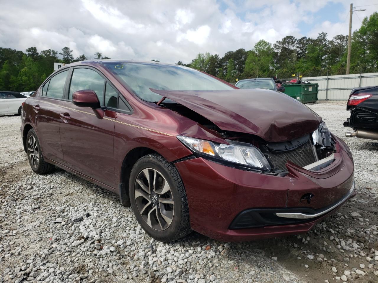 HONDA CIVIC EX 2013 with VIN 19XFB2F83DE010788 - Photo from auction