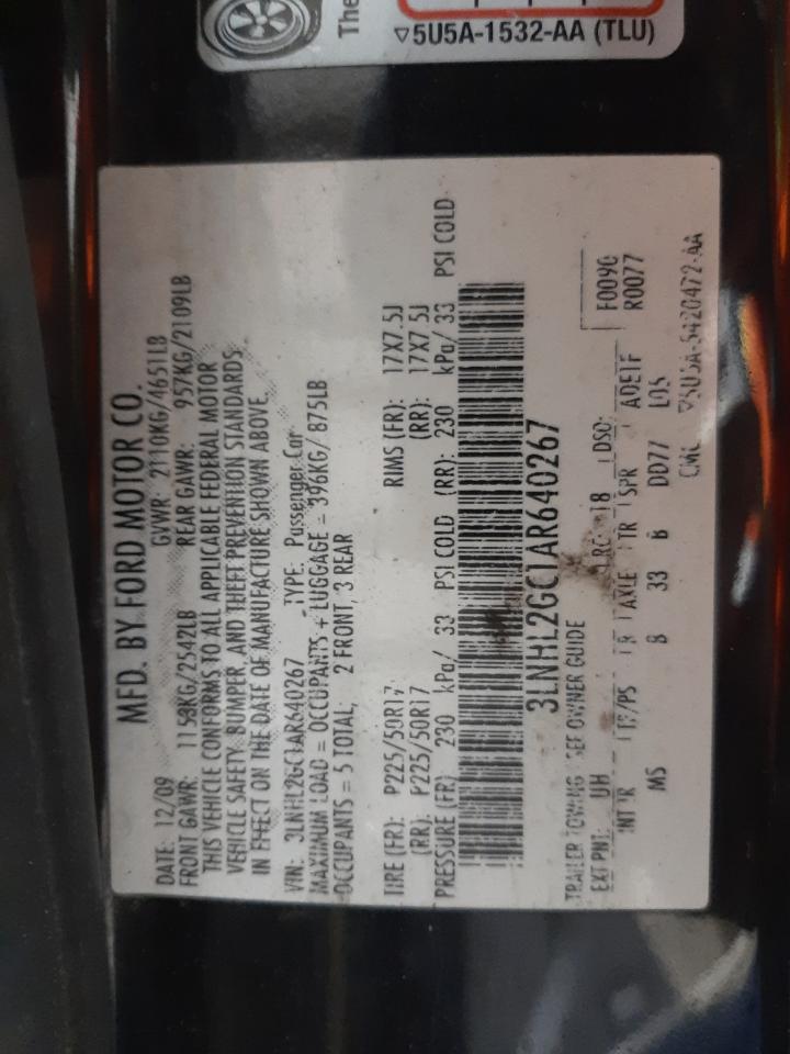 Photo 10 from auction – 2010 LINCOLN MKZ with VIN 3LNHL2GC1AR640267
